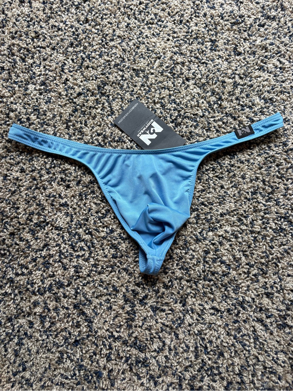 N2N Bodywear Men's Micro Slik Thong in Sky Blue - Size Medium - NWT